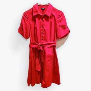 Talbot’s Petites Red Shirt Dress with self tie Belt. Size 6P.